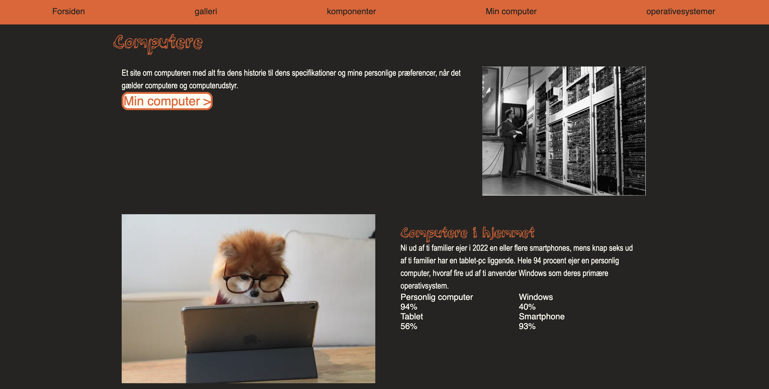 picture of a project with info of computers