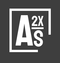 logo in white with the text A2XS